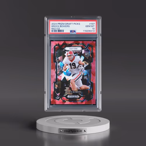 2024 Panini Prizm Draft Picks #107 Brock Bowers - Red Ice (PSA 10 GEM MINT)