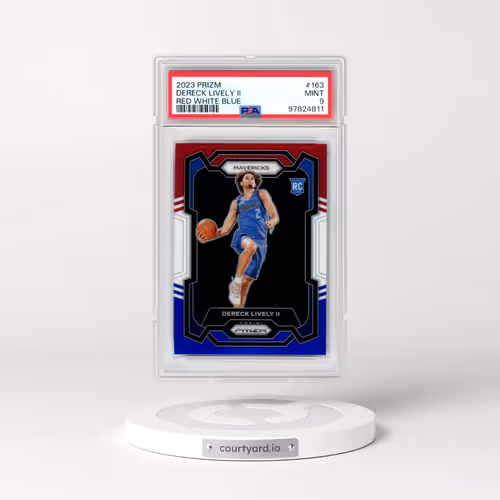 2023 Panini Prizm #163 Dereck Lively II - Red White Blue (PSA 9 MINT)