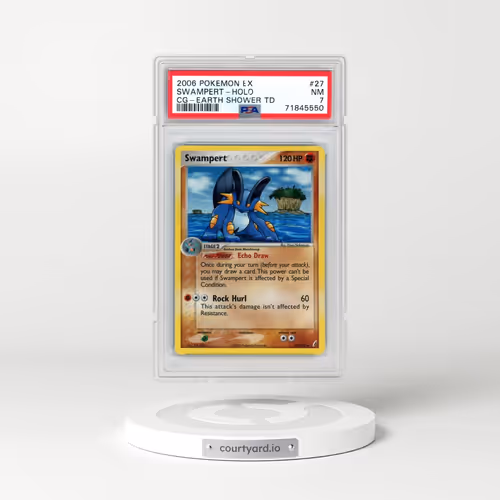 2006 Pokémon EX Crystal Guardians #27 Swampert - Holo Earth Shower Theme Deck (PSA 7 NM)
