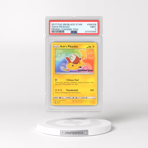 2017 Pokémon SM Black Star Promo #SM108 Ash's Pikachu - I Choose You! (PSA 9 MINT)