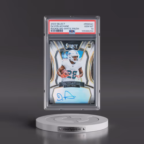 2023 Panini Select Rookie Signatures #RSIDAC DE'Von Achane - White Prizm (PSA 10 GEM MINT)