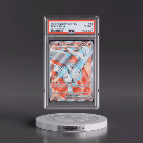 2025 Pokémon Wht EN-White Flare #158 Reshiram EX - Holo Ultra Rare (PSA 10 GEM MINT)