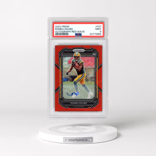 2022 Panini Prizm #337 Romeo Doubs - Autograph-Red Wave (PSA 9 MINT)