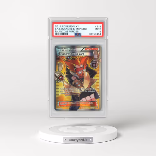 2014 Pokémon XY Phantom Forces #118 Lysandre's Trump Card - Full Art (PSA 9 MINT)