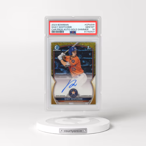 2023 Bowman Chrome Prospect Autographs #CPASW Shay Whitcomb - Gold Shimmer (PSA 10 GEM MINT)