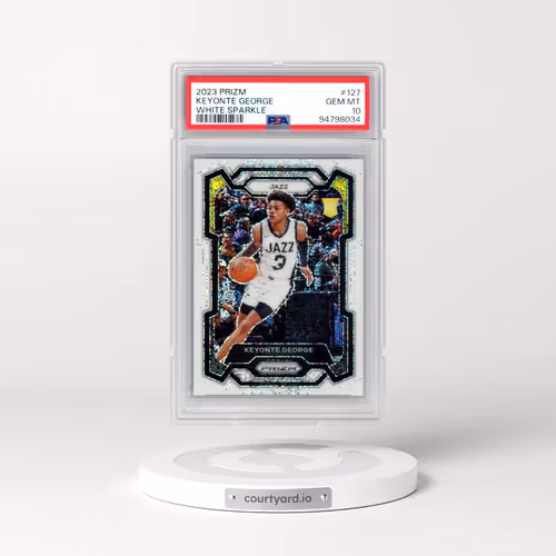 2023 Panini Prizm #127 Keyonte George - White Sparkle (PSA 10 GEM MINT)
