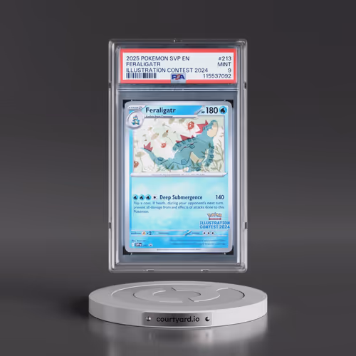 2025 Pokémon Svp EN-SV Black Star Promo #213 Feraligatr - Illustration Contest 2024 (PSA 9 MINT)