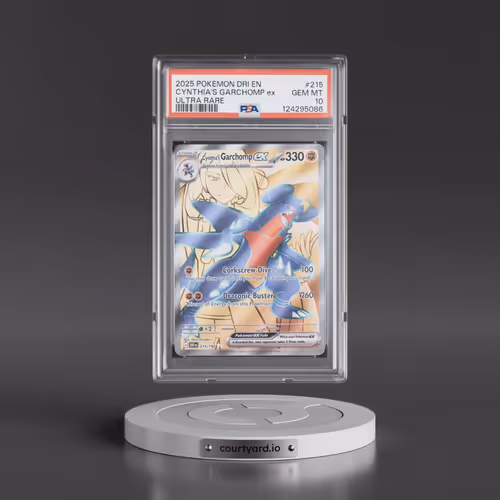 2025 Pokémon Dri EN-Destined Rivals #215 Cynthia's Garchomp EX - Holo Ultra Rare (PSA 10 GEM MINT)