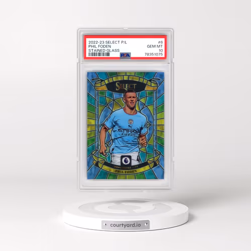 2022-23 Panini Select Premier League Stained Glass #6 Phil Foden (PSA 10 GEM MINT)