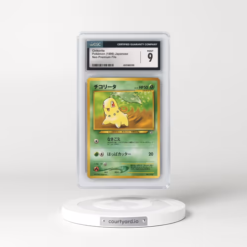 1999 Neo Premium File #152 Chikorita - No Rarity (CGC 9 MINT)
