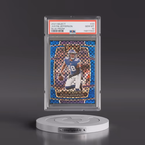 2021 Panini Select #23 Justin Jefferson - Blue Prizm (PSA 10 GEM MINT)