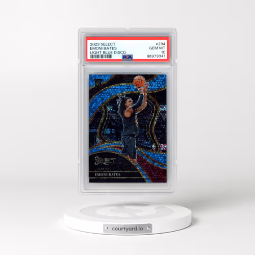 2023 Panini Select #294 Emoni Bates - Light Blue Disco (PSA 10 GEM MINT)