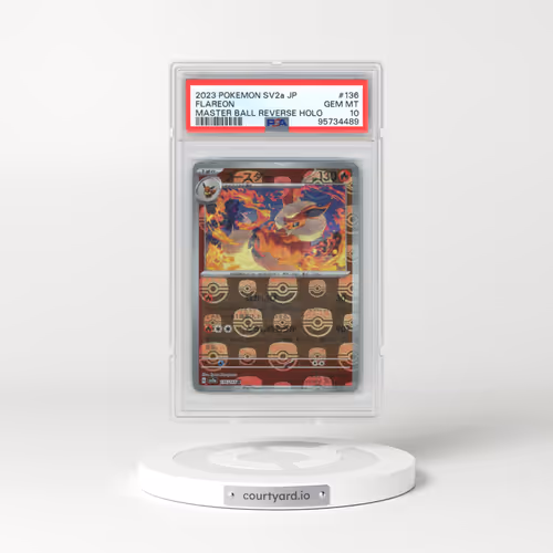 2023 Pokémon Sv2a-Pokemon 151 #136 Flareon - Reverse Holo Master Ball (PSA 10 GEM MINT)