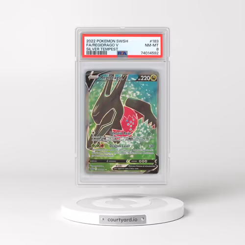 2022 Pokémon Sword & Shield Silver Tempest #183 Regidrago V - Holo Full Art (PSA 8 NM-MT)