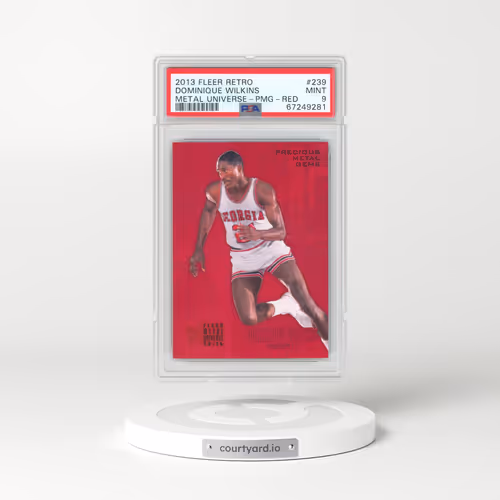 2013 Fleer Retro #239 Dominique Wilkins - Metal Universe-Precious Metal Gems-Red (PSA 9 MINT)