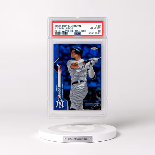 2020 Topps Chrome #50 Aaron Judge - Blue Wave Refractor (PSA 10 GEM MINT)