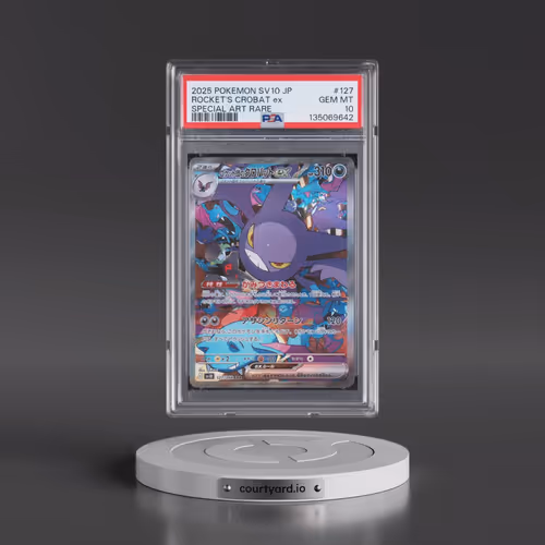2025 Pokémon SV10-Glory of Team Rocket #127 Team Rocket's Crobat EX - Holo Special Art Rare (PSA 10