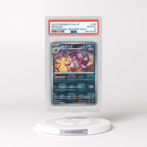 2023 Pokémon Card 151 #034 Nidoking - Reverse Holo Master Ball (PSA 10 GEM MINT)