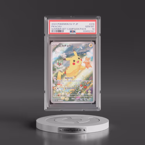 2024 Pokémon SV-P Promo #218 Pikachu - Summer of Pokeca Is Here! Promo Card Get Campaign Pack (PSA 10 GEM MINT)