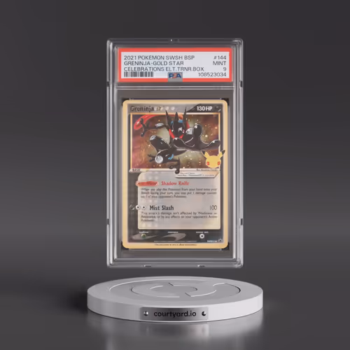 2021 Pokémon Swsh Black Star Promo #144 Greninja-Gold Star - Celebrations Elite Trainer Box (PSA 9 M