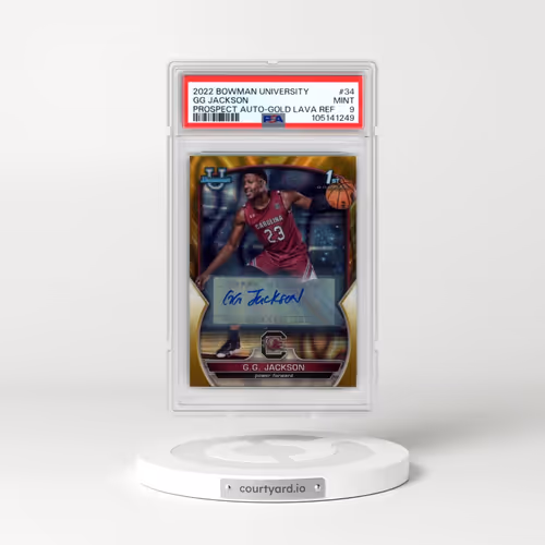 2022 Bowman Chrome University #34 GG Jackson - Prospect Autograph-Gold Lava Refractor (PSA 9 MINT)