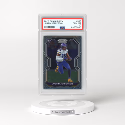 2020 Panini Prizm #398 Justin Jefferson (PSA 10 GEM MINT)