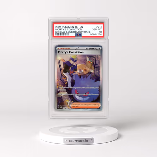 2024 Pokémon Tef EN-Temporal Forces #211 Morty's Conviction - Special Illustration Rare (PSA 10 GEM MINT)