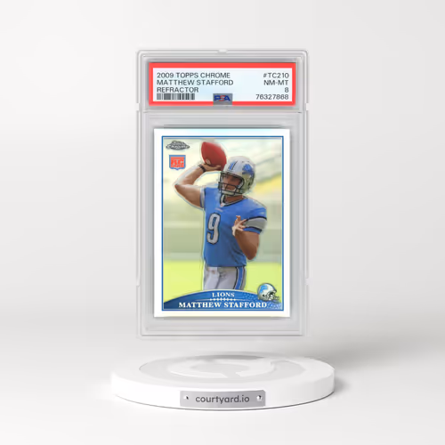 2009 Topps Chrome #TC210 Matthew Stafford - Refractor (PSA 8 NM-MT)