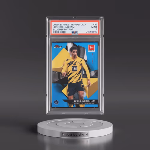 2020 Topps Finest Bundesliga #32 Jude Bellingham - Blue Refractor (PSA 9 MINT)