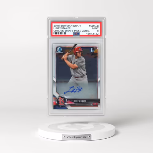 2018 Bowman Draft Chrome Draft Picks Autographs #CDALB Luken Baker (PSA 9 MINT)