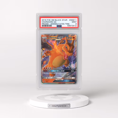 2019 Pokémon SM Black Star Promo #SM211 Charizard GX - Holo Hidden Fates Tins (PSA 9 MINT)