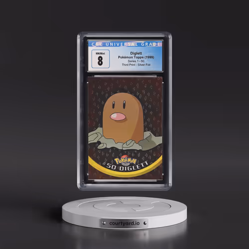 1999 Series 1 (Oval Nintendo Seal) #50 Diglett - Third Print (Black Logo) Silver Foil (Flames and Te