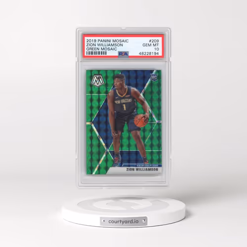 2019 Panini Mosaic #209 Zion Williamson - Green Mosaic (PSA 10 GEM MINT)