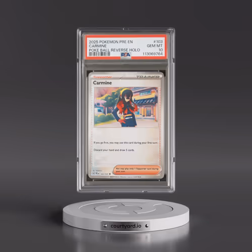 2025 Pokémon Pre EN-Prismatic Evolutions #103 Carmine - Reverse Holo Poke Ball (PSA 10 GEM MINT)