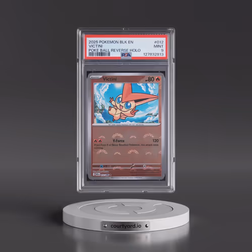 2025 Pokémon Blk EN-Black Bolt #012 Victini - Reverse Holo Poke Ball (PSA 9 MINT)