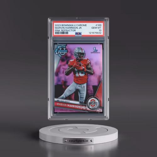 2023 Bowman University Chrome #100 Marvin Harrison Jr. - Pink Refractor (PSA 10 GEM MINT)