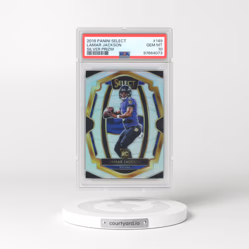 2018 Panini Select #149 Lamar Jackson - Silver Prizm (PSA 10 GEM MINT)