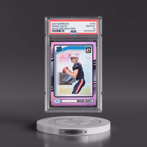 2024 Panini Donruss #379 Drake Maye - Optic Preview-Pink (PSA 10 GEM MINT)