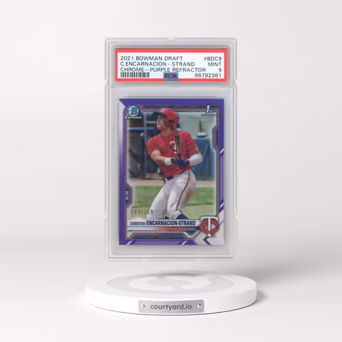 2021 Bowman Draft #BDC9 Christian Encarnacion-Strand - Chrome-Purple Refractor (PSA 9 MINT)