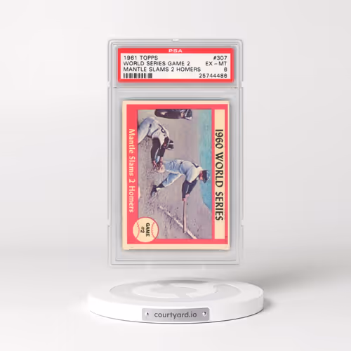 1961 Topps #307 World Series Game 2 - Mantle Slams 2 Homers (PSA 6 EX-MT)