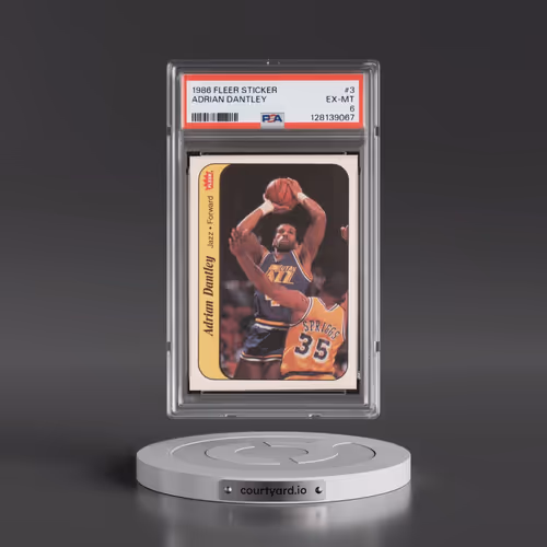 1986 Fleer Sticker #3 Adrian Dantley (PSA 6 EX-MT)