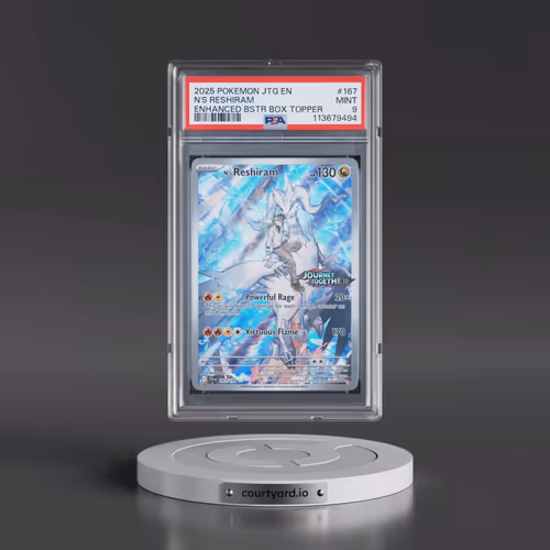 2025 Pokémon Jtg EN-Journey Together #167 N's Reshiram - Enhanced Booster Box Topper (PSA 9 MINT)