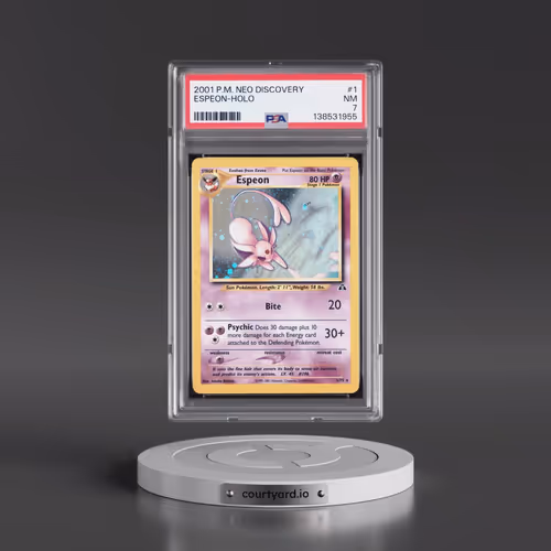 2001 Pokémon Neo Discovery #1 Espeon - Holo (PSA 7 NM)