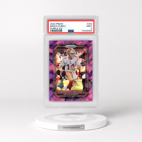 2022 Panini Prizm #353 Brock Purdy - Purple Ice (PSA 9 MINT)