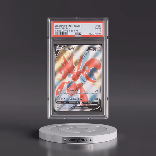 2020 Pokémon Sword & Shield Darkness Ablaze #183 Scizor V - Holo Full Art (PSA 9 MINT)