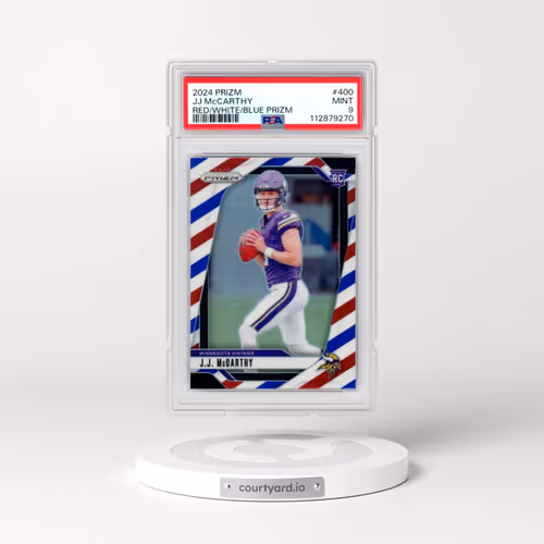 2024 Panini Prizm #400 JJ McCarthy - Red/White/Blue Prizm (PSA 9 MINT)