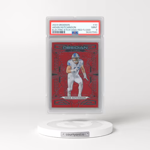 2023 Panini Obsidian #33 Aidan Hutchinson - Electric Etch Asia Red Flood (PSA 9 MINT)