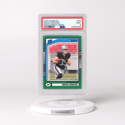 2024 Panini Donruss #394 Brock Bowers - Press Proof Green (PSA 9 MINT)