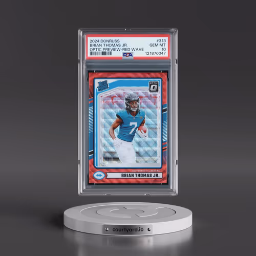 2024 Panini Donruss #313 Brian Thomas Jr. - Optic Preview-Red Wave (PSA 10 GEM MINT)