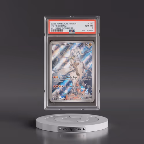 2025 Pokémon Jtg EN-Journey Together #167 N's Reshiram - Illustration Rare (PSA 8 NM-MT)